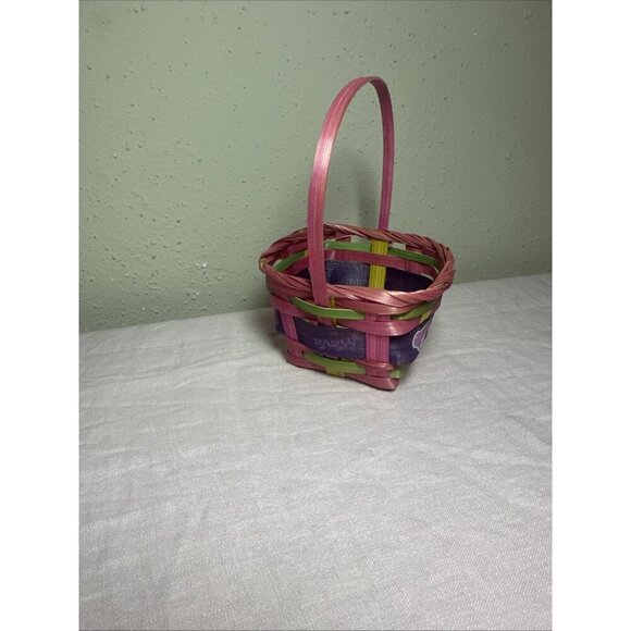 Build A Bear Workshop BABW Wicker Easter Basket Pink Yellow Purple Green - Picture 3 of 11